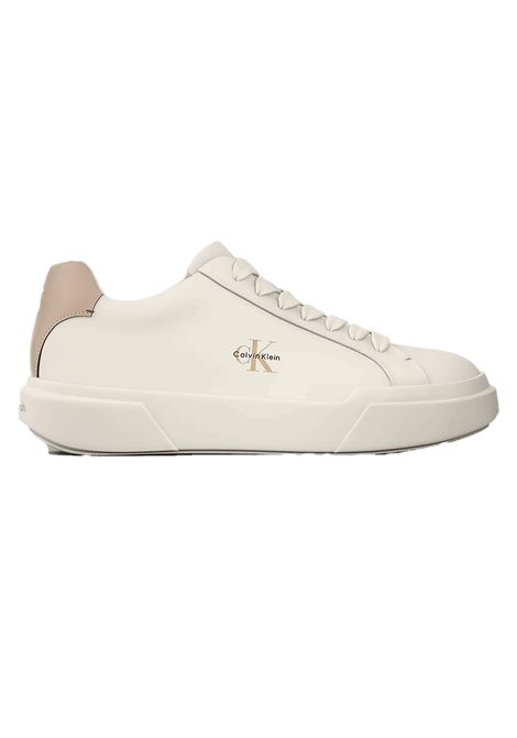 Scarpe Tommy Hilfiger Chunky Cupsole LaceUp LTH Bianco Beige Marshmallow Uomo CALVIN KLEIN | Sneakers | YM0YM01344-0LC